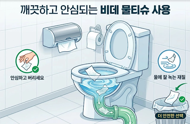 물티슈 변기 막힘, 비데물티슈도 예외 아닙니다 — 막히는 조건과 1~2장 원칙