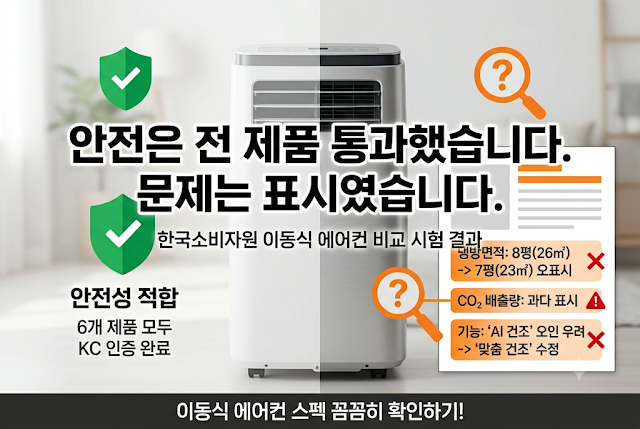 이동식 에어컨 안전성은 전부 통과, 문제는 표시였습니다